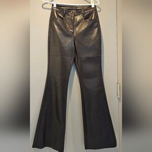 Wilfred Brown Wide Leg Leather Pants